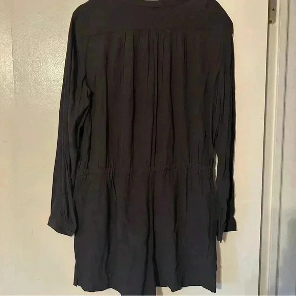 ANN TAYLOR LOFT ROMPER Long Sleeve 100% rayon women L black/dark gray romper - Picture 8 of 11